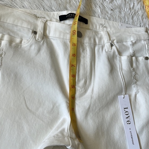 Liverpool Women's Kennedy Crop Straight Jeans in bone white bite size 10/30 - Picture 8 of 13